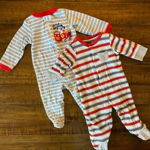 ⚡️3/$20 Striped footie sleep n play - Footed onesie - baby boy